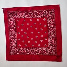Vintage Red Paisley Bandana Cotton RN15582 Made USA