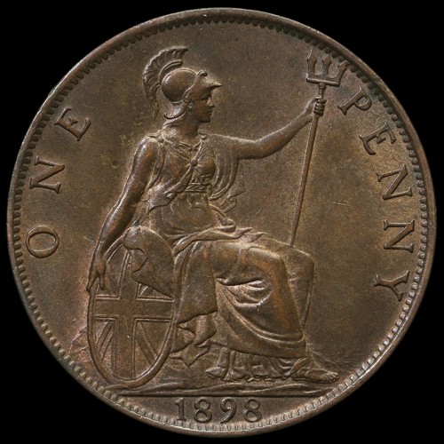 1898 Queen Victoria Veiled Head Penny, A/UNC - Picture 2 of 2