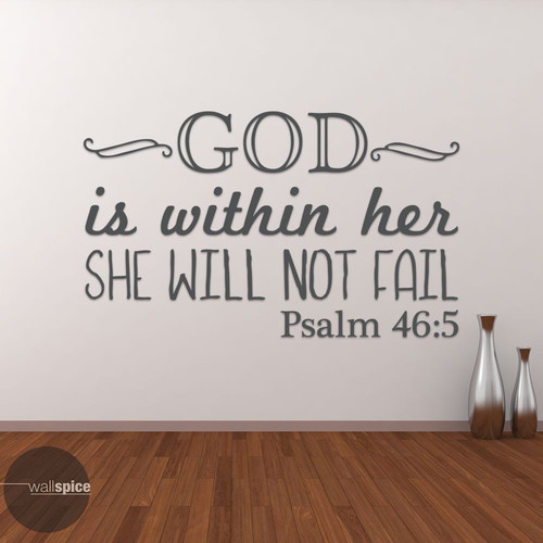 Psalm 46:5 Gott ist in ihr, sie wird nicht scheitern Vinyl Wandtattoo Aufkleber - Bild 3 von 4