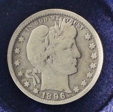 VERY RARE Beautiful 1896-O U.S. Barber Quarter (SILVER) KM 114