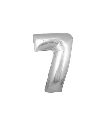 Palloncino Numero 1 Gonfiabile 35 Cm, Colore Argento, Per Compleanni E Feste, Decorazione Festosa