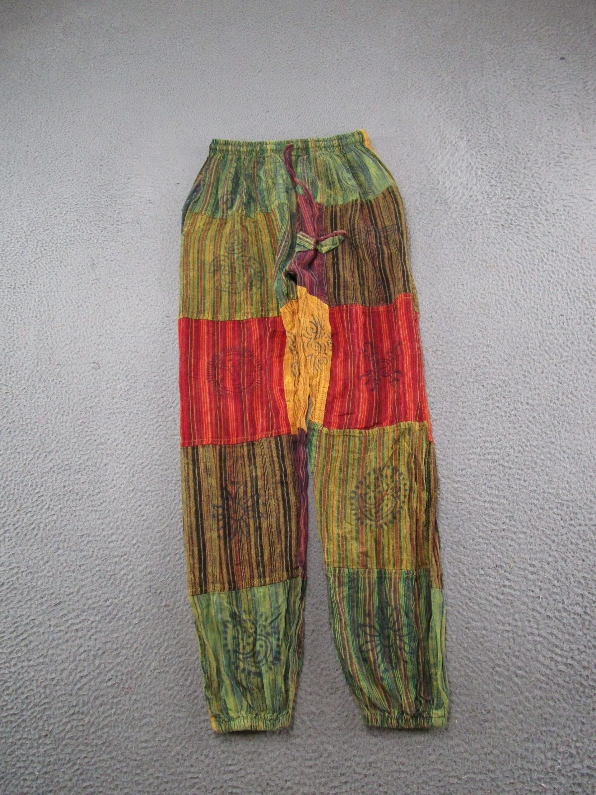 Boho Chic Hippie Patchwork Elastic Waist Drawstri… - image 1