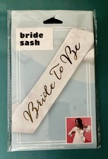 Bride to Be Sash White Gold Satin Ribbon Bachelorette Party Favor Bridal Shower