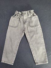 Zara Kids Acid Wash Gray Paperbag Waist Pull On Jeans Toddler Girls 2-3 Years