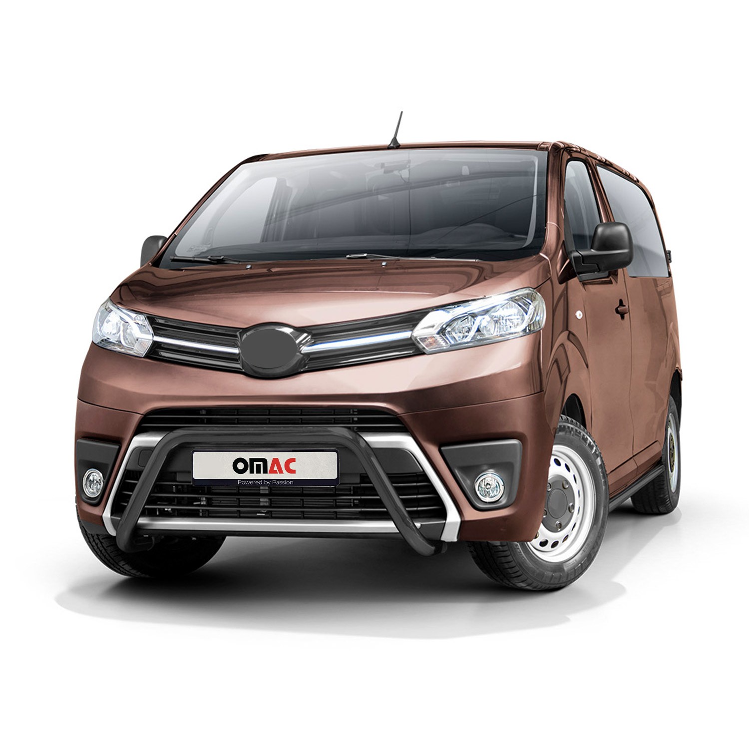 Pare-buffle Toyota Proace 2016-2026 en acier inox noir premium