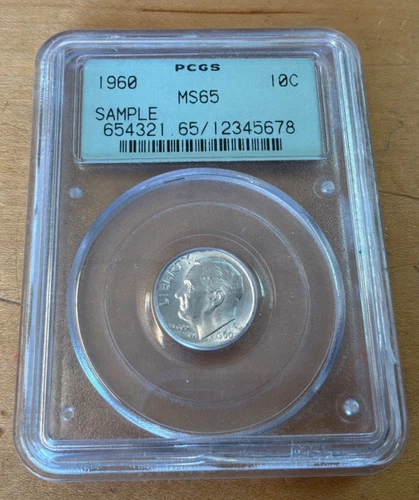 1960 10c SAMPLE Roosevelt Dime Green Holder PCGS MS65 (A2)