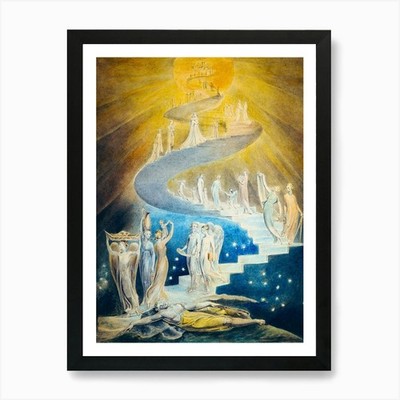 Jakobsleiter oder Jakobs Traum von gerahmtem Wandbild Poster Leinwanddruck Bild ''