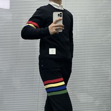 Thom Browne Men/womens Autumn Casual Four Bar Sweater Round Neck Sweater