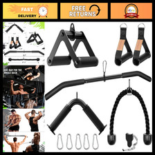 Cable Machine Attachment Set - 5 Pcs LAT Pulldown  Accessories for Home Gym Wor