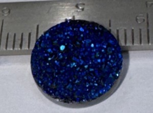 Round Peacock Blue Druzy Quartz Cabochon for Jewelry Making and Craft Projects