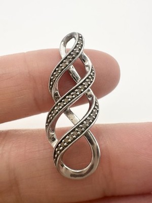 925 Sterling Silber echter Diamant Infinity Anhänger 