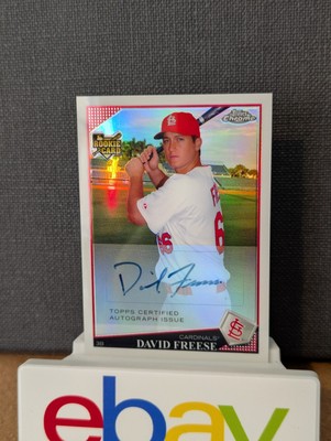 2009 Topps Chrome David Freese Rookie Auto Refractor /499 St Louis Cardinals 