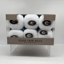 The Memory Company Plush Snow Balls with Team Logos 12 Pack Georgia Bulldogs