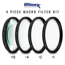 Ultimaxx 4PC Macro Close-Up Filter Kit (+1 +2 +4 +10 Diopter) - 62mm
