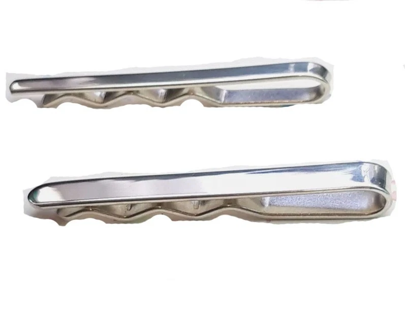 Brand New Nickel Plated Silver Tone Colour Tie Clip Slide Bar 50mm x 6mm - Image 2 of 2
