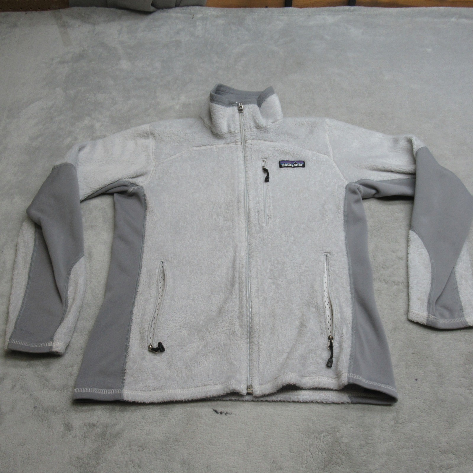 Patagonia R2 Jacket Womens XS White Fleece Stretch Full Zip Polartec Thermal Pro