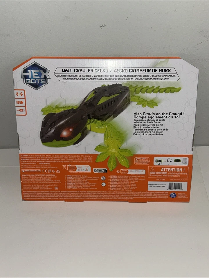 HEX BOTS Wall Crawler Gecko Remote Control Toy With LED Eyes Ages 4+NEW IN BOX - Image 4 of 4
