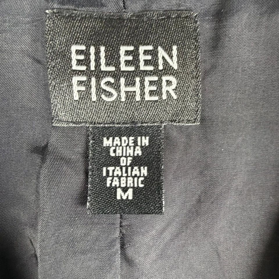 Conjunto de traje chaqueta pantalones 100 % lana negra Eileen Fisher tela italiana talla M Foto 4 de 4