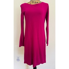 GAP Womens Electric Fuchsia vibrant purple cotton 3/4 sleeve essential Dress XS