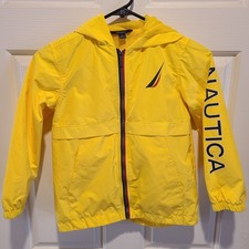 Nautica Kids Yellow Hooded Full Zip Windbreaker Jacket - Size 6