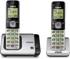 Elegant 2-Handset Cordless Phone with Caller ID and Backlit Display - Silver