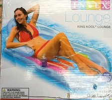 Intex King Kool Pool Lounge Float Inflatable W/ Headrest Cup Holder