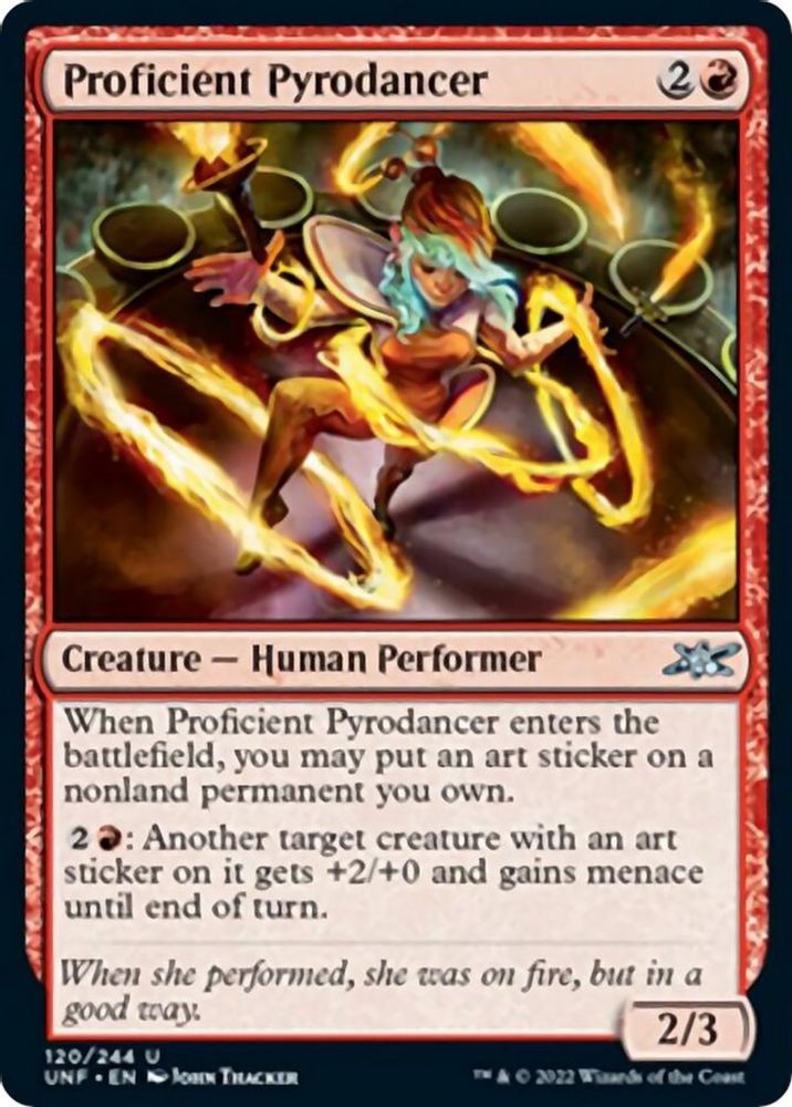 2022 Magic: The Gathering: Unfinity - Proficient Pyrodancer (#120, U, Near Mint)