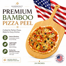 Bamboo Pizza Peel Paddle 12 Inch Cutting Board Serving Charcuterie Tray For Home