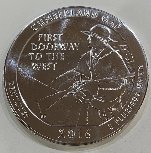 2016 5oz Silver Cumberland Gap Kentucky American the Beautiful ATB Coin BU