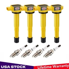 4 Ignition Coil Packs and Spark Plugs UF583 For 2003-2007 Honda Accord 2.4L l4