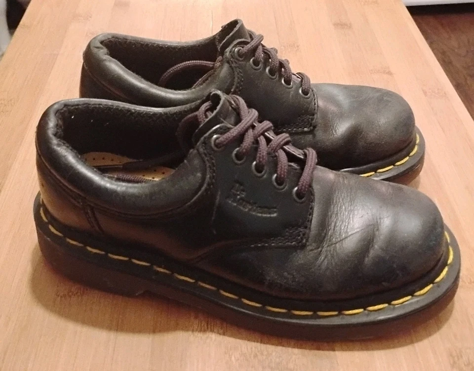 Zapatos Dr. Martens EE. UU. 1 Vintage 9496 Cuero Negro Oxfords Doc Niños Foto 3 de 4