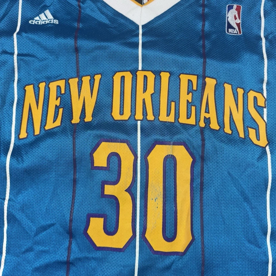 Camiseta deportiva vintage Adidas New Orleans Hornets David West para hombre grande #30 NBA Foto 4 de 4
