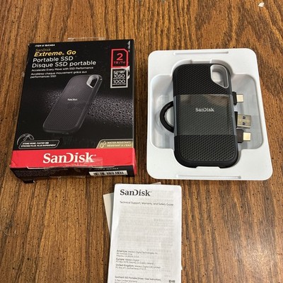 SanDisk NVMe Extreme Go Portable 2TB External SSD  USB 3.2 Gen 2 USB-C