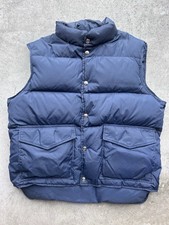 VTG Woolrich Vest Mens Large Blue Goose Down Puffer Vest Snap Utility 80  s