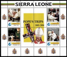 Sierra Leone 2005 - Pope John Paul Ii - Sheet Of 4 Stamps - Scott 2838 - Mnh