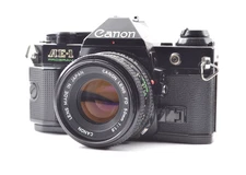 RARE!!!【Mint】CANON AE-1 PROGRAM Black + CANON New FD 50mm f/1.8 From Japan #2174