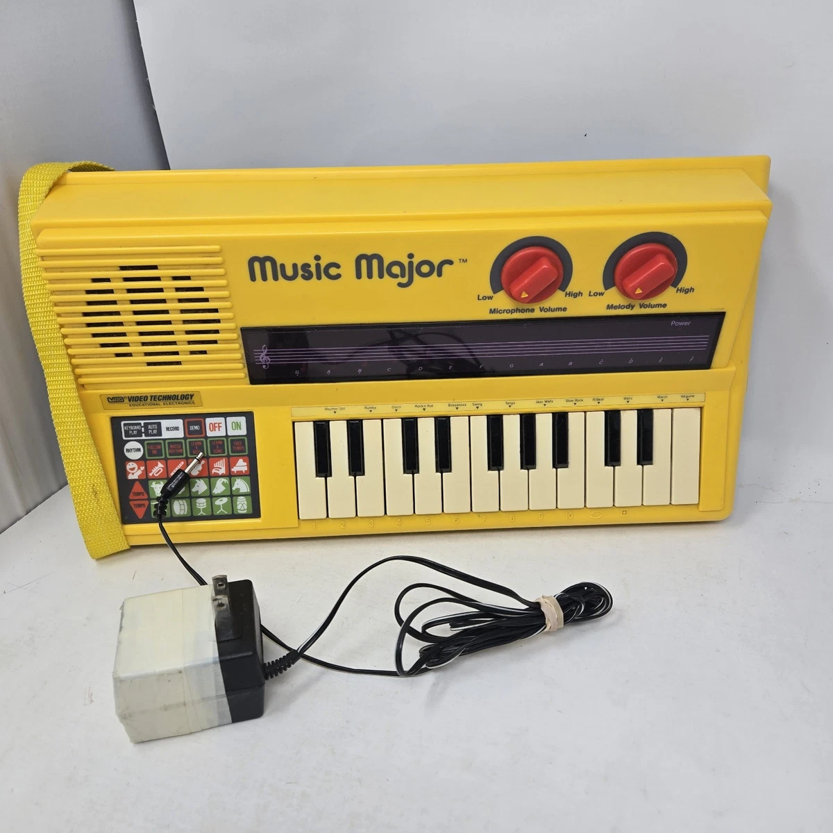 Vintage 1986 V-Tech MUSIC MAJOR Electronic Keyboard, Works w/ Cord