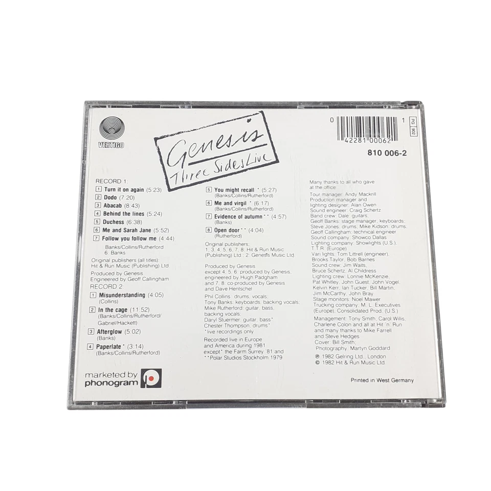 Genesis - Three Sides Live - 1982 - 15 Songs- 2CDs - Zustand gut - Bild 2 von 4