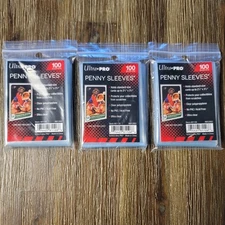 300 Ultra Pro Penny Card Soft Sleeves 3 Packs of 100 for Standard Sized Cards