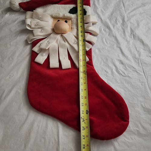 Calza Natalizia Prima Creations Faccia di Babbo Natale Velluto Rosso Vacanze - Foto 3 di 6