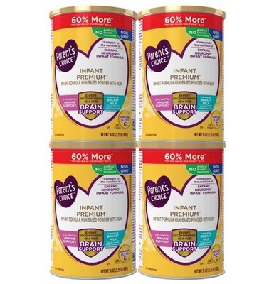 4 PACK Parent's Choice Infant Premium Formula Milk-Based Powder  36 oz EXP 01/27