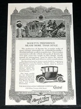 1913 OLD MAGAZINE PRINT AD, RAUCH & LANG ELECTRIC CAR, SOCIETYS PREFERENCE, ART!