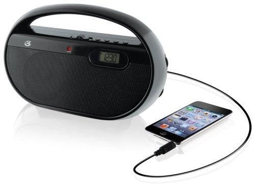 GPX, Inc. R602B Portable AM/FM Radio with Digital Clock and Line Input (Black) - Image 2 of 4