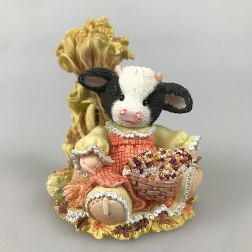 Estatuilla Marys Moo Moos Otoño Otoño Otoño Vacas en el Maíz Enesco Retirado - Imagen 1 de 7