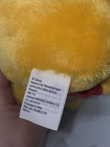 Hallmark Exclusive Winnie The Pooh Plush Toy Weighted Bottom Schmutz On Feet - Picture 16 of 18