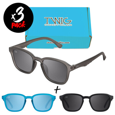Drei Sonnenbrillen TWIG Pack KOONS [Premium] Herren/Damen Modisch rechteckige