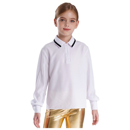 Kids Boys Girl School Solid Color Turn-Down Collar Pullover Shirt with Pant Set - Picture 26 of 32