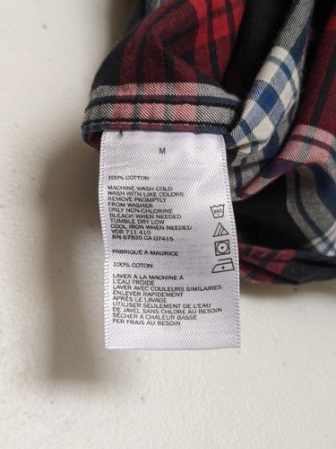 Nautica Herren M rot weiß kariert 100 % Baumwolle Flanell klassische Passform Freizeitshirt - Bild 7 von 13