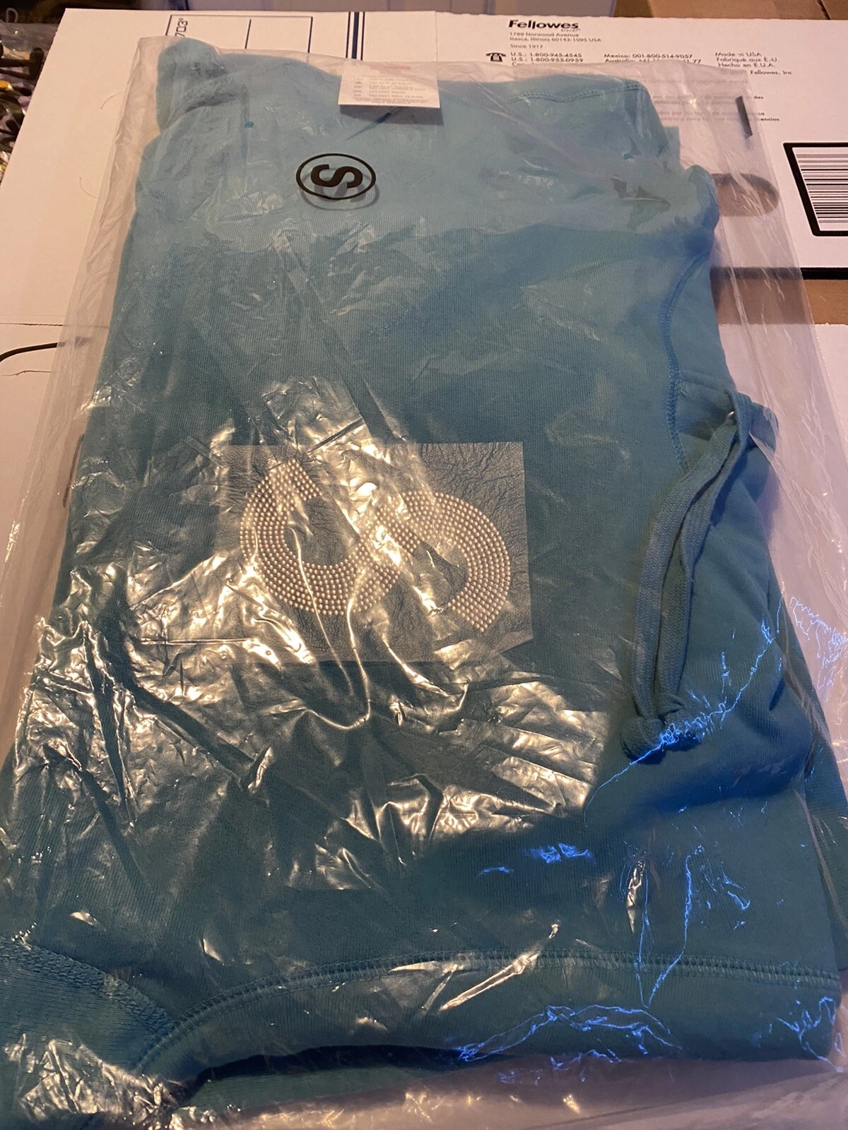 Sweat shirt à capuche logo Supreme Swarovski S léger aqua taille S