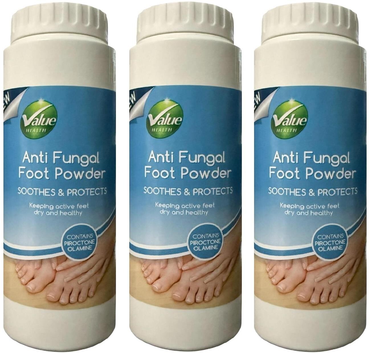 3x Anti Fungal Foot Powder Athletes Foot Soothes Active Feet Dry & Healthy 75g